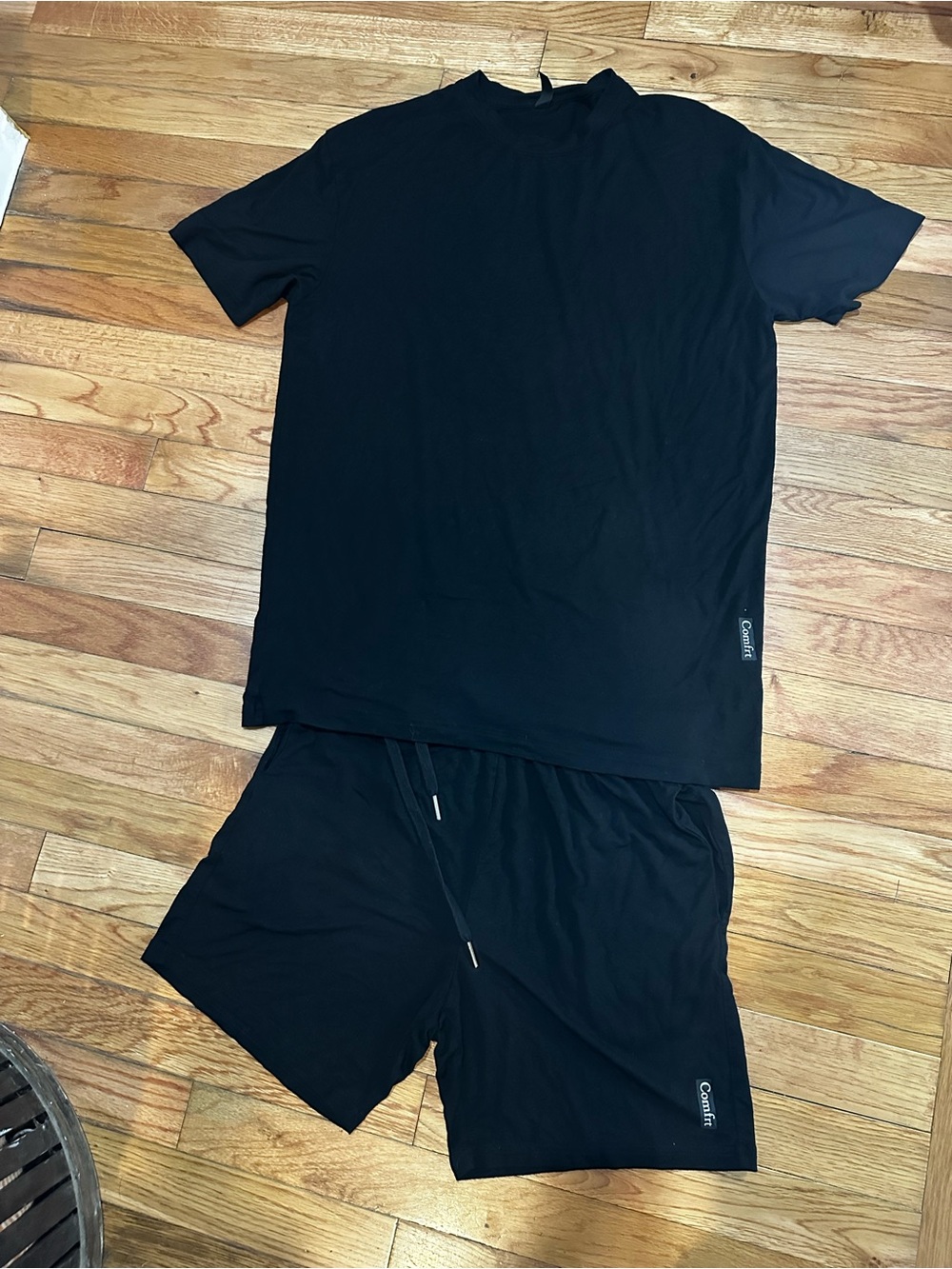 Comfrt Cloud Lounge Set Black Tee Shorts Comfy Travel Soft Small